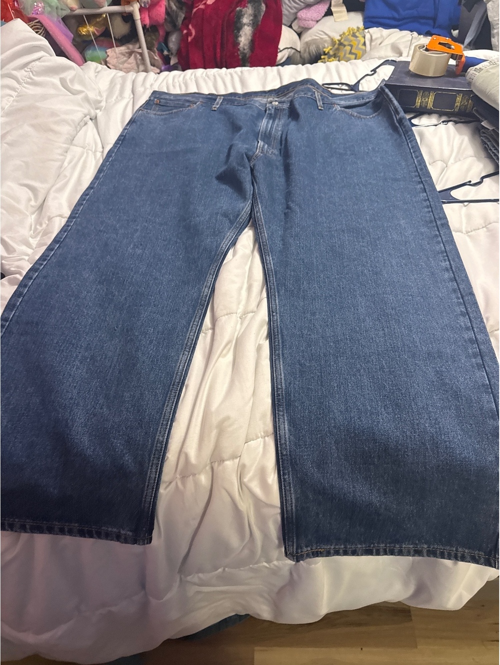Levi's 505 Men's Blue Denim Jeans Size 54x32 Straight Fit